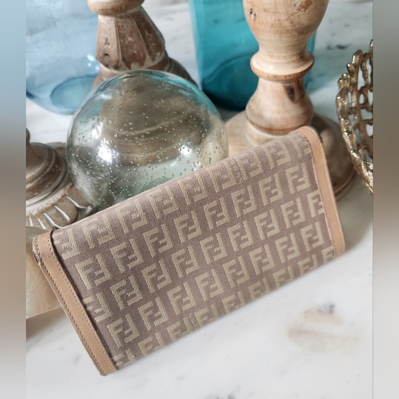 Fendi long wallet. Gorgeous tan and cappuccino colors. Gently preloved! - Picture 1 of 16